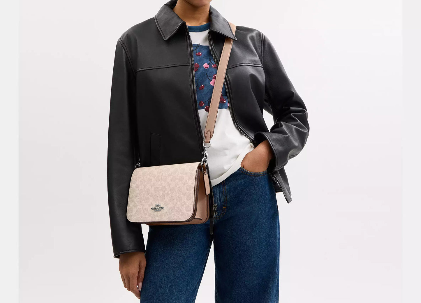 COACH 2WAY MONOGRAM CANVAS SHOULDER BAG | 2 COLORS