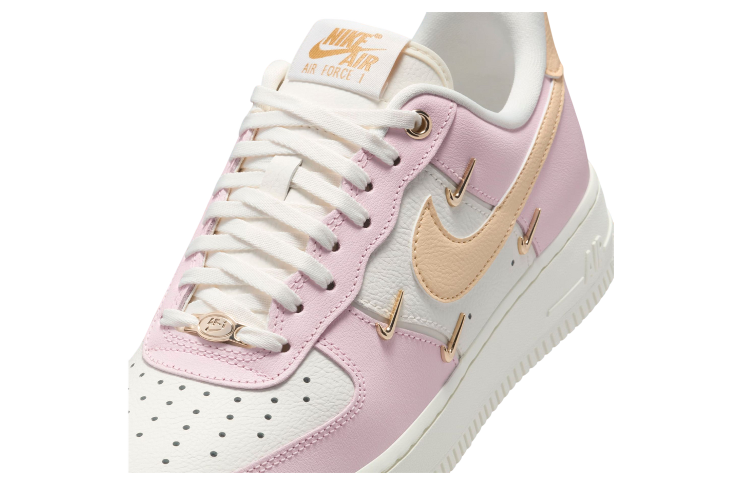 NIKE AIR FORCE 1 MINI SWOOSH | PINK GOLD